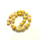 25+ Swirl Glass Beads Yellow
