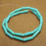 5 Strings Resin Tube Beads Turquoise 22x4 mm