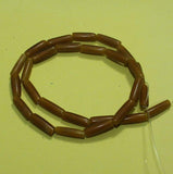 5 Strings Resin Tube Beads Yellow 14x4 mm