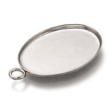 1 Inch 304 Stainless Steel Pendant Oval Cabochon Settings