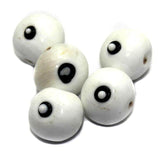 10 Bump Eye Beads White 18x20mm