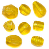 100+ Plain Beads Trans Yellow 8-20mm