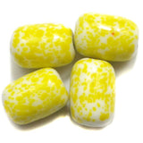 20 Pcs. Bajri Oval Beads Yellow 20x15 mm