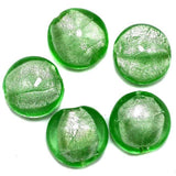 20 Pcs Silver Foil Dome Beads Light Green 20 mm