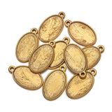 1 Inch Tibetan Style Pendant Cabochon Settings Oval Two sides are the same Antique Golden