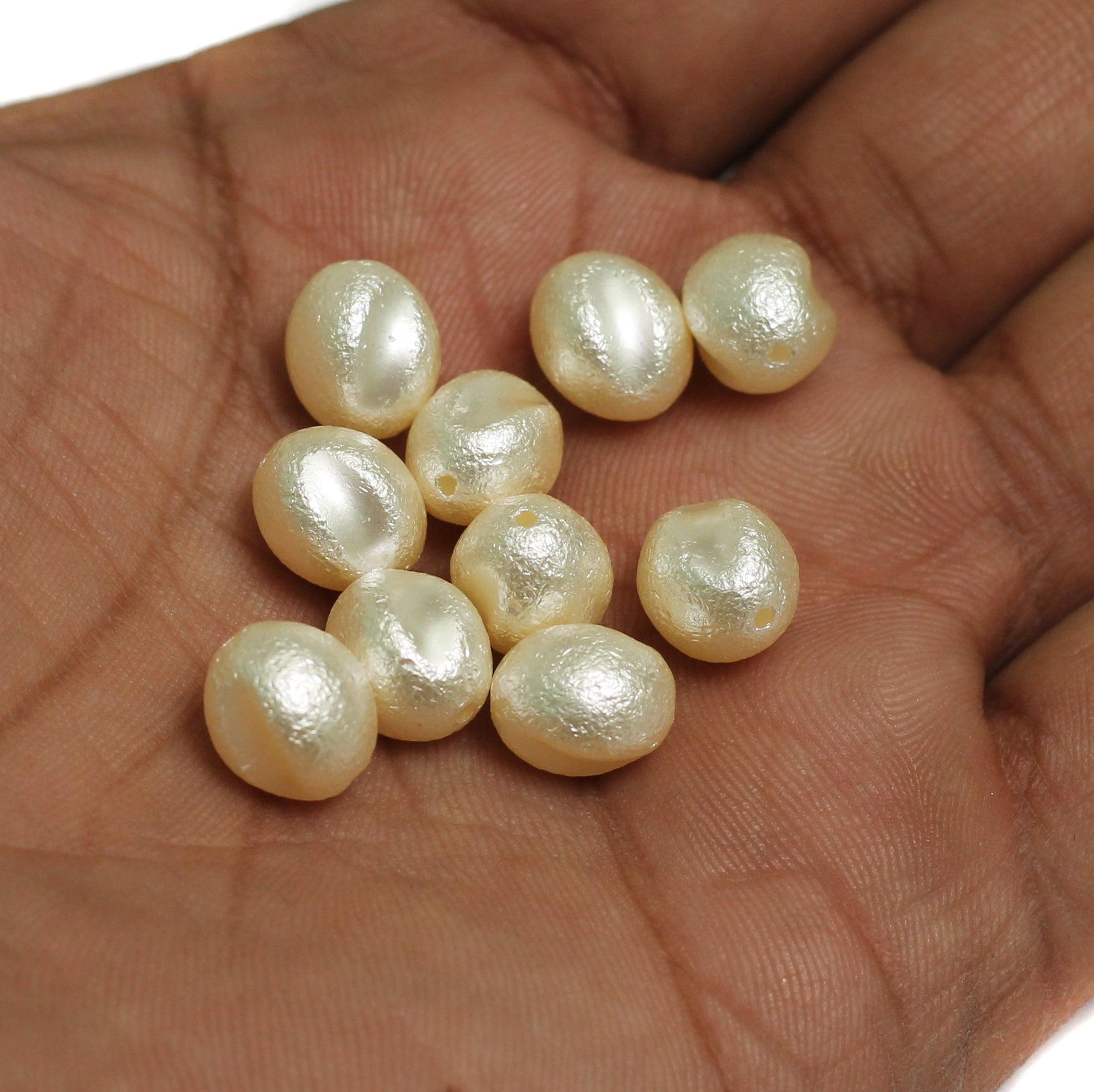 20 Pcs, 11x8mm Off White Pearl Coated Acrylic Beads_acpb-203_2