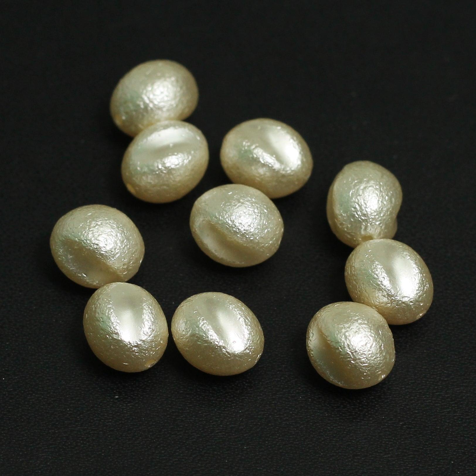 20 Pcs, 11x8mm Off White Pearl Coated Acrylic Beads_acpb-203_3