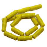 5 Strings Glass Beads Imam Opaque Yellow 8x24 mm