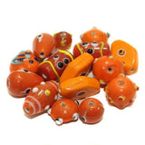 55+ Fancy Beads Opaque Orange 10-25mm