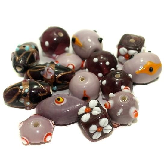55+ Fancy Beads Violet 10-25mm