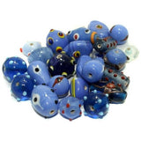 55+ Fancy Beads Blue 10-25mm