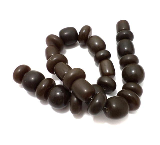25 Resin Beads Assorted Shapes Brown 10-20 mm
