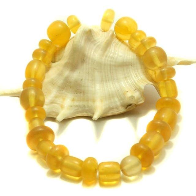 25 Resin Beads Assorted Shapes Yellow 10-20 mm