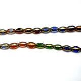 30+ Window Metallic Oval Beads Assorted Rainbow 12x8 mm