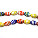 15+ Silver Foil Lozenge Beads Assorted 20x17mm