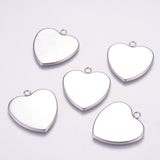 1.25 Inch 304 Stainless Steel  Heart Pendant Cabochon Settings