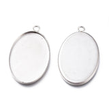 1.25 Inch 304 Stainless Steel Pendant Oval Cabochons Settings