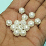 50 Pcs, 9mm White Acrylic Round Bead_ACPB-91