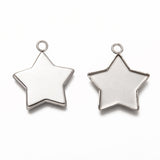 1 Inch 304 Stainless Steel Pendant Star Cabochon Settings