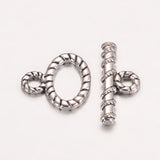 Tibetan Style Oval Toggle Clasps  Antique Silver 15.5x15mm