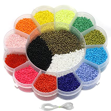 Jewellery Making Neon & Opaque Seed Beads Kit[15 Colors]