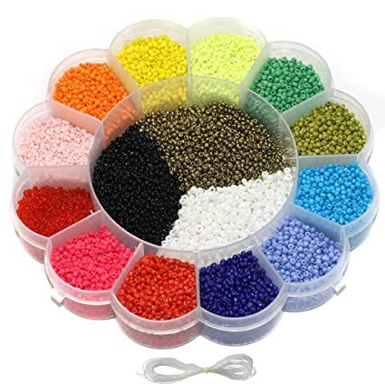 15 Color, 11/0 Neon Opaque Glass Seed Beads Kit – beadsnfashion