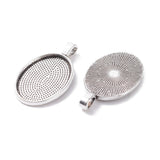 1 Inch Alloy Pendant Oval Cabochon Settings Antique Silver