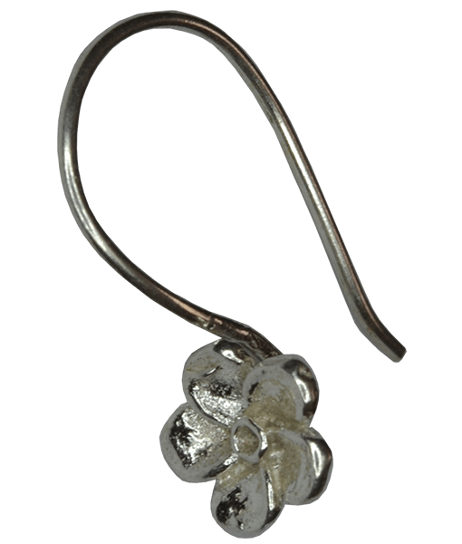 92.5 Sterling Silver Ear wire with Flower Petals 20x22mm_BNF0038