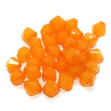 100 Gm Acrylic Crystal Faceted Bicone Beads Orange 10 mm