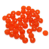 100 Gm Acrylic Crystal Faceted Roundell Beads Orange 8x6 mm