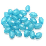 100 Gm Acrylic Crystal Faceted Oval Beads Sky Blue 11x7 mm