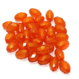 100 Gm Acrylic Crystal Faceted Oval Beads Orange 11x7 mm