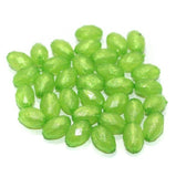 100 Gm Acrylic Crystal Faceted Oval Beads Light Green 11x7 mm