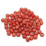 100 Gm Acrylic Crystal Faceted Roundell Beads Red 6x4 mm