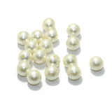 100 Pcs, 10mm Acrylic Pearl Round One Side Hole Beads White