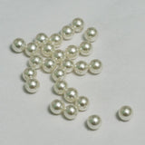 100 Pcs, 6mm Off White Without Hole Round Acrylic Pearl Beads