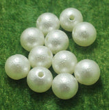 100 Gm Acrylic Pearl Round Beads Off White 13 mm
