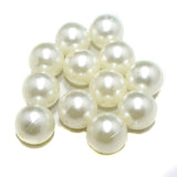 50 Pcs Acrylic Pearl Beads Off White 14mm