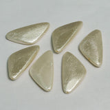 25 Pcs, 38x19mm Off White triangle Pearl Coated Acrylic Beads