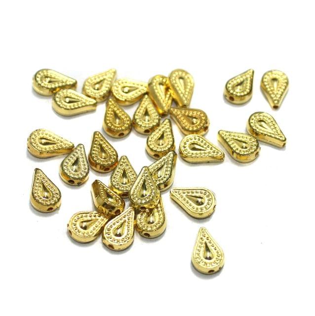 200 Pcs, 12x8mm Golden Drop Acrylic Beads