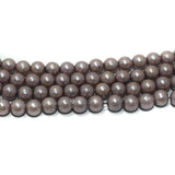 2 Strings, 6mm Grey Acrylic Pearl Round Beads