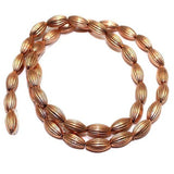4 Strings Acrylic Oval Liner Beads Copper 11x5mm