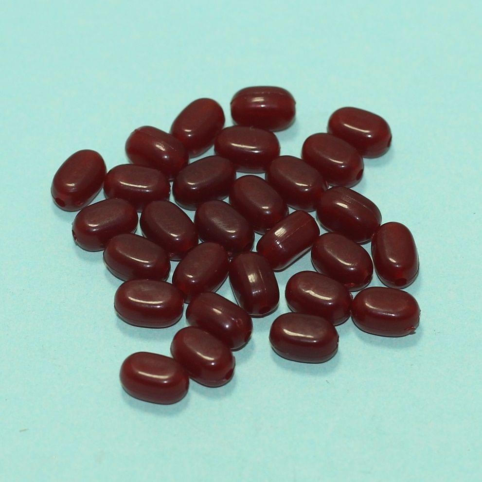 100 Pcs, 8x5mm Ruby Acrylic Tumble Beads