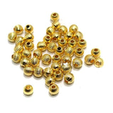 100 Gms, 6mm Golden  Acrylic Round Melon Beads