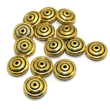 100 Gms,16x6mm Golden Acrylic Round Disc Beads