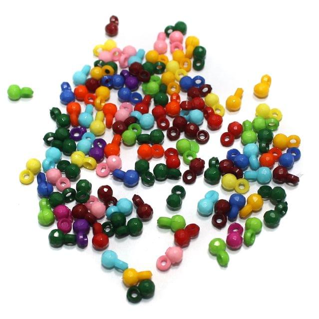 50 Gms, 7x4mm Multicolor Acrylic Latkan Beads