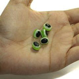100 Pcs, 10x7mm Green Oval Acrylic Eye Beads