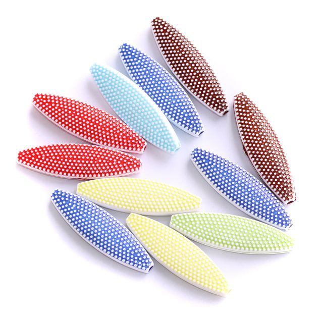 50 Pcs, 40x12mm Multi Color Acrylic Flat Oval Beads Assorted