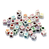 500 Pcs, 6mm Acrylic Square Smiley Emoji Beads Multicolor