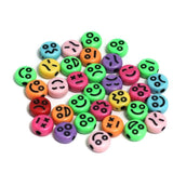 250 Pcs, 9mm Acrylic Round Smiley Beads